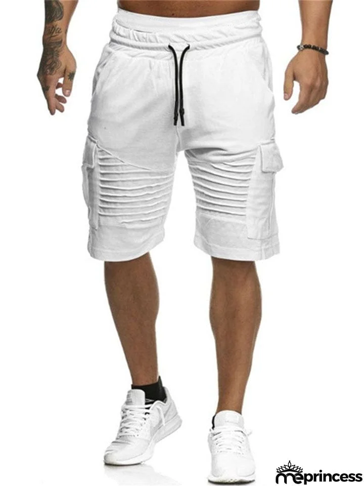 Men's Spring Summer Pure Cotton Cozy Drawstring Cargo Shorts