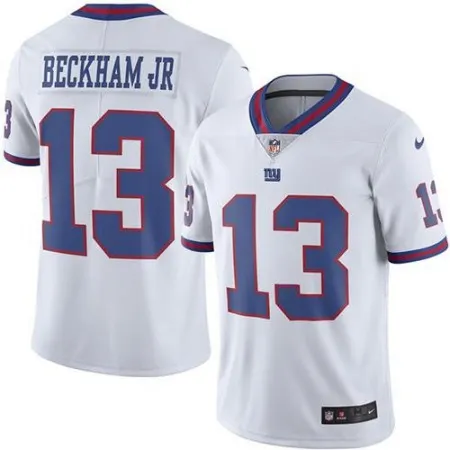 Giants #13 Odell Beckham Jr White Men's Stitched NFL Limited Rush Jersey