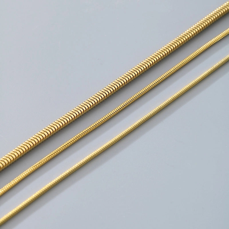 Minimalist Solid Color 304 Stainless Steel 18K Gold Plated Unisex Bracelets Men Chain Bracelets