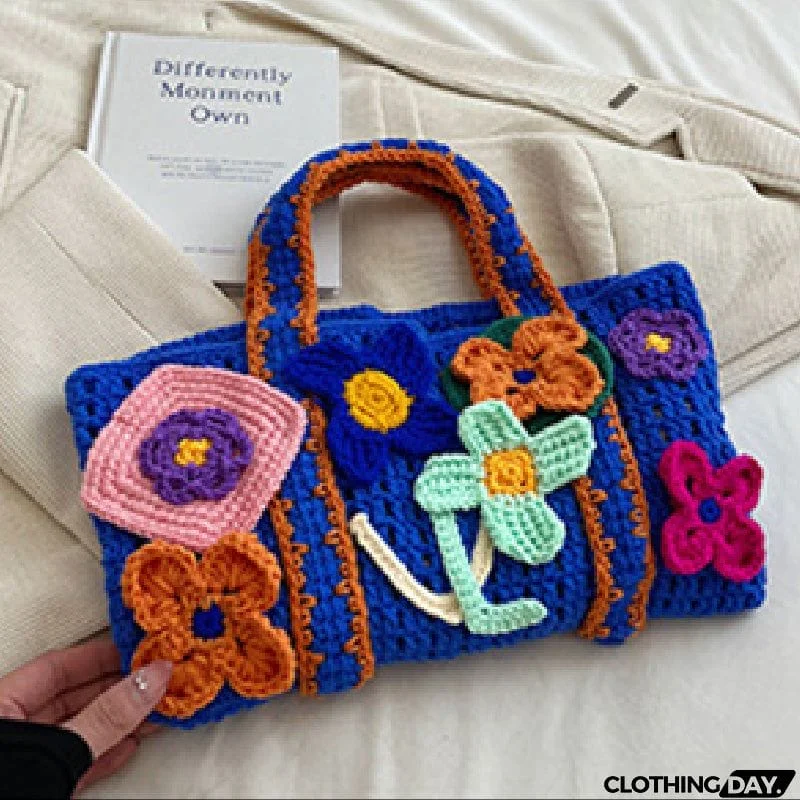 Casual Patchwork Weave Bags