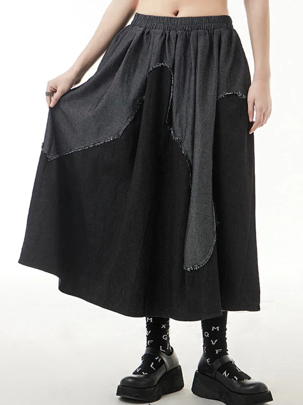 Stylish Denim Split-Joint Asymmetric Skirt