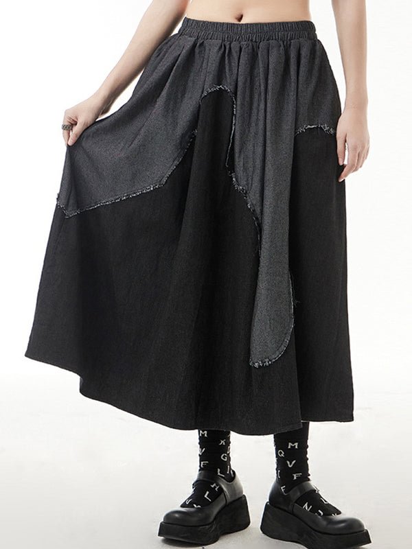 Stylish Denim Split-Joint Asymmetric Skirt