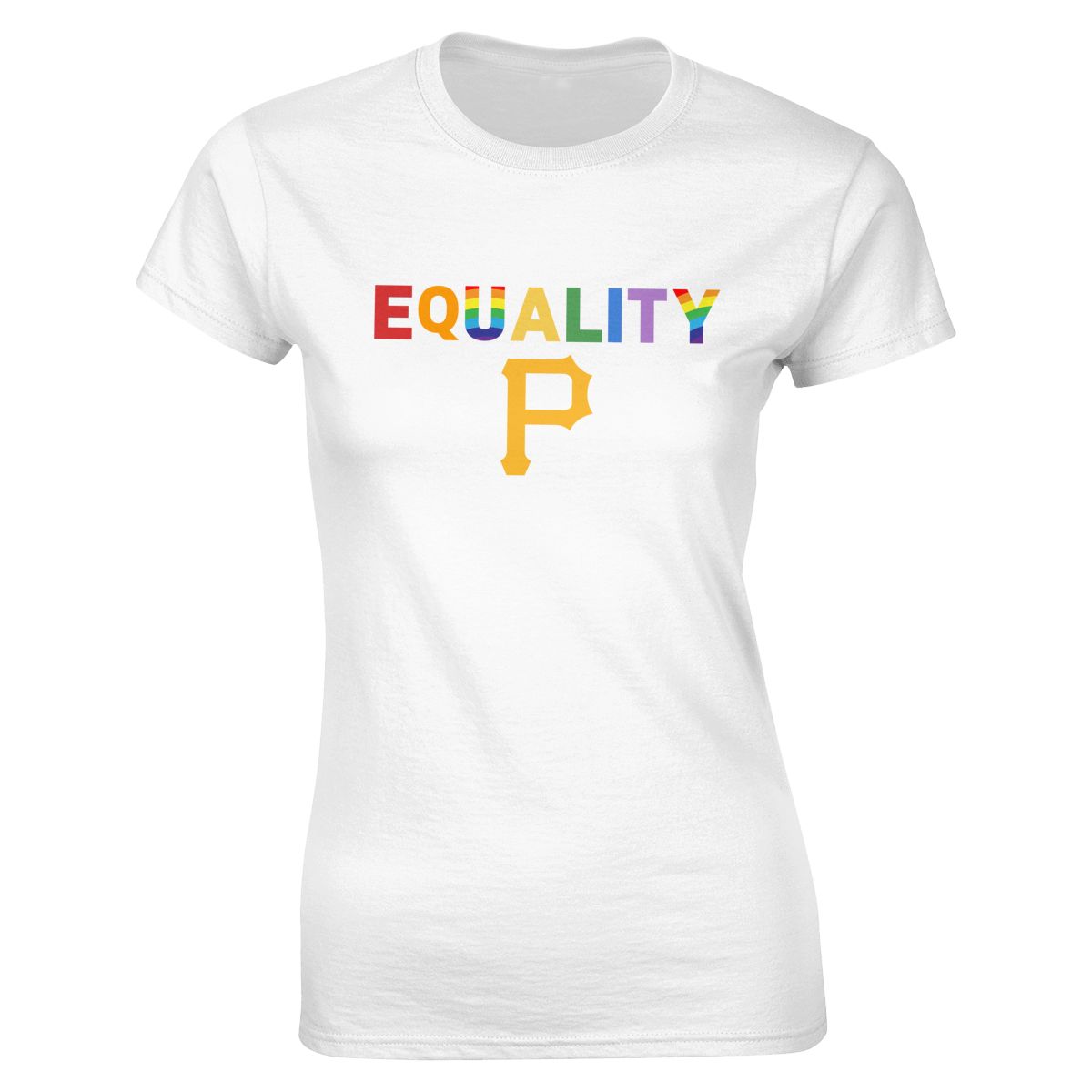 Pittsburgh Pirates Rainbow Equality Pride Women's Short-Sleeve Cotton Tee