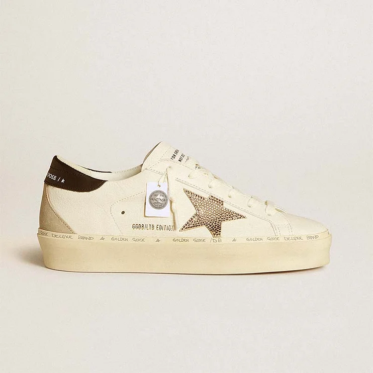 Golden Goose Hi Star LTD con estrella de cristal Swarovski y refuerzo del talón de cuero negro