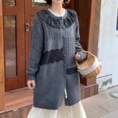 Chicfifth Sweater Women Winter Long Sleeve High Quality Autumn Vintage Top Knitted Cardigan