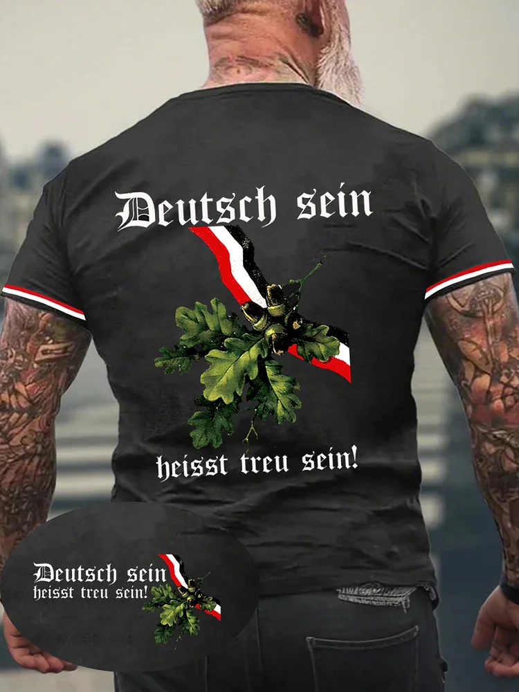 Herren Deutsch Sein Heisst Treu Sein bedrucktes Kurzarm-T-Shirt