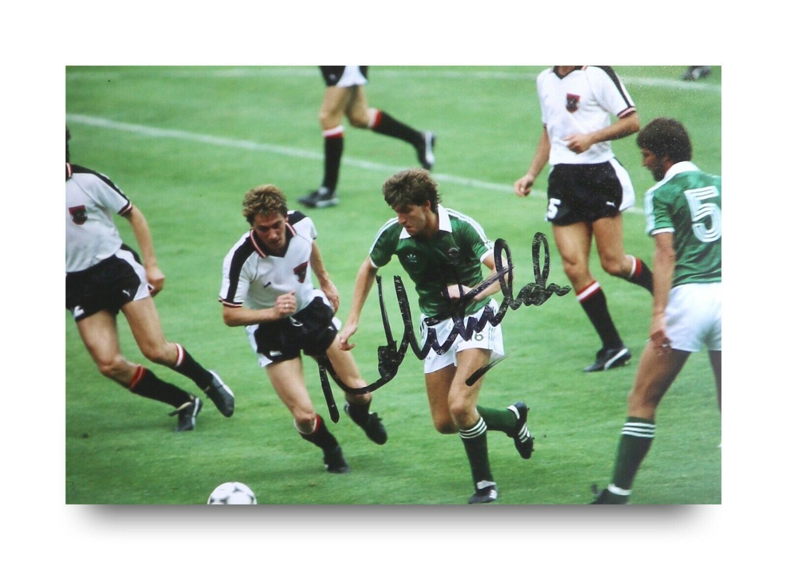 Norman Whiteside Signed 6x4 Photo Poster painting Man United Northern Ireland Autograph + COA