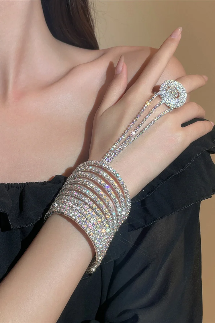 Fashion Multi-Layer Rhinestone Ring Bracelet
