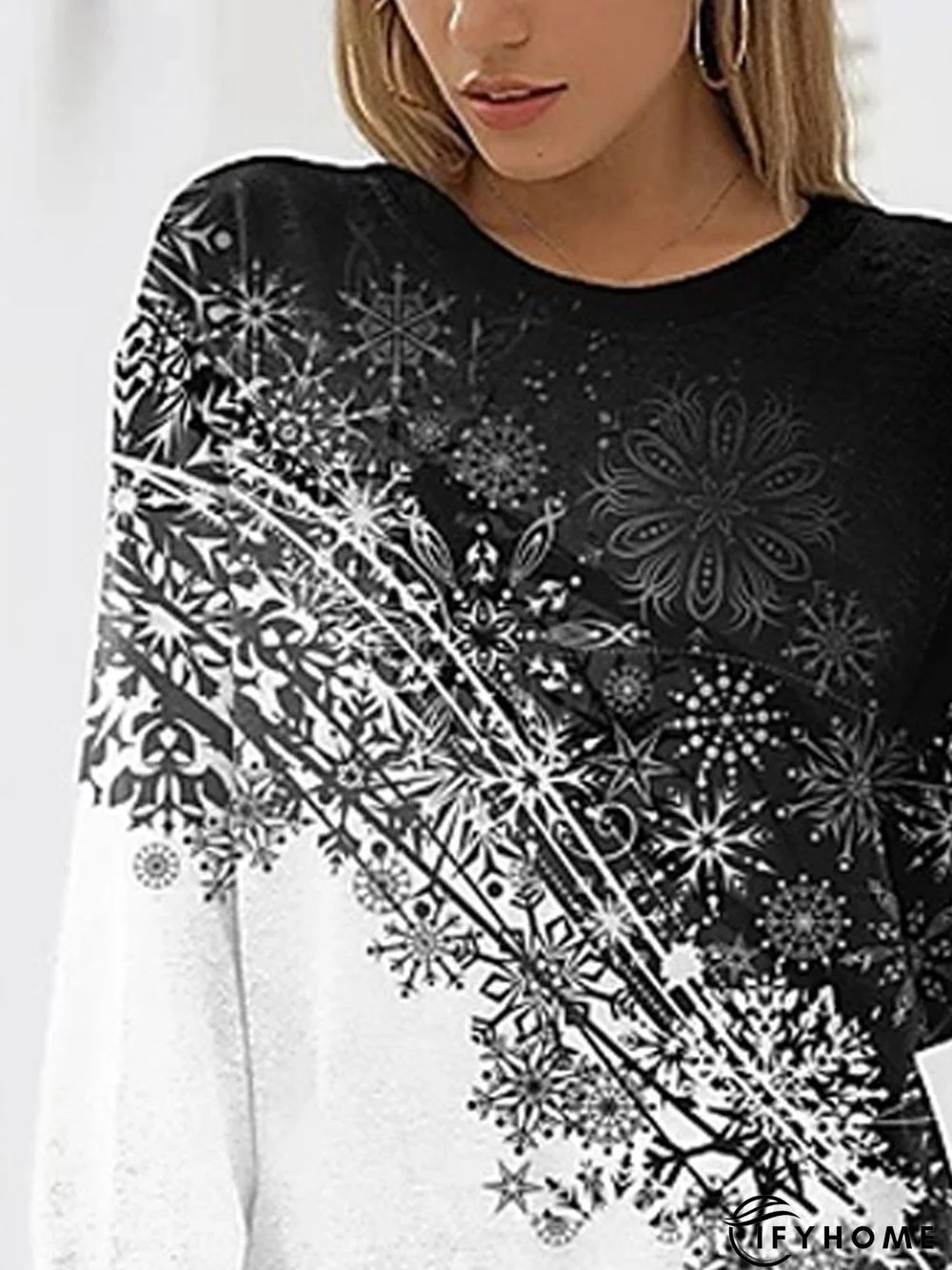 Floral Casual Crew Neck Loosen Sweatshirt | IFYHOME