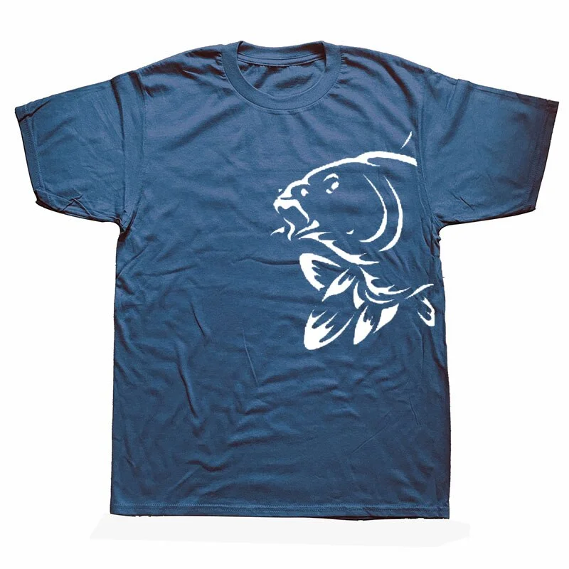 Inongge Carp Fish Fisherman Sporter T Shirts Men Summer Cotton Harajuku Short Sleeve O Neck Streetwear Black T-shirt