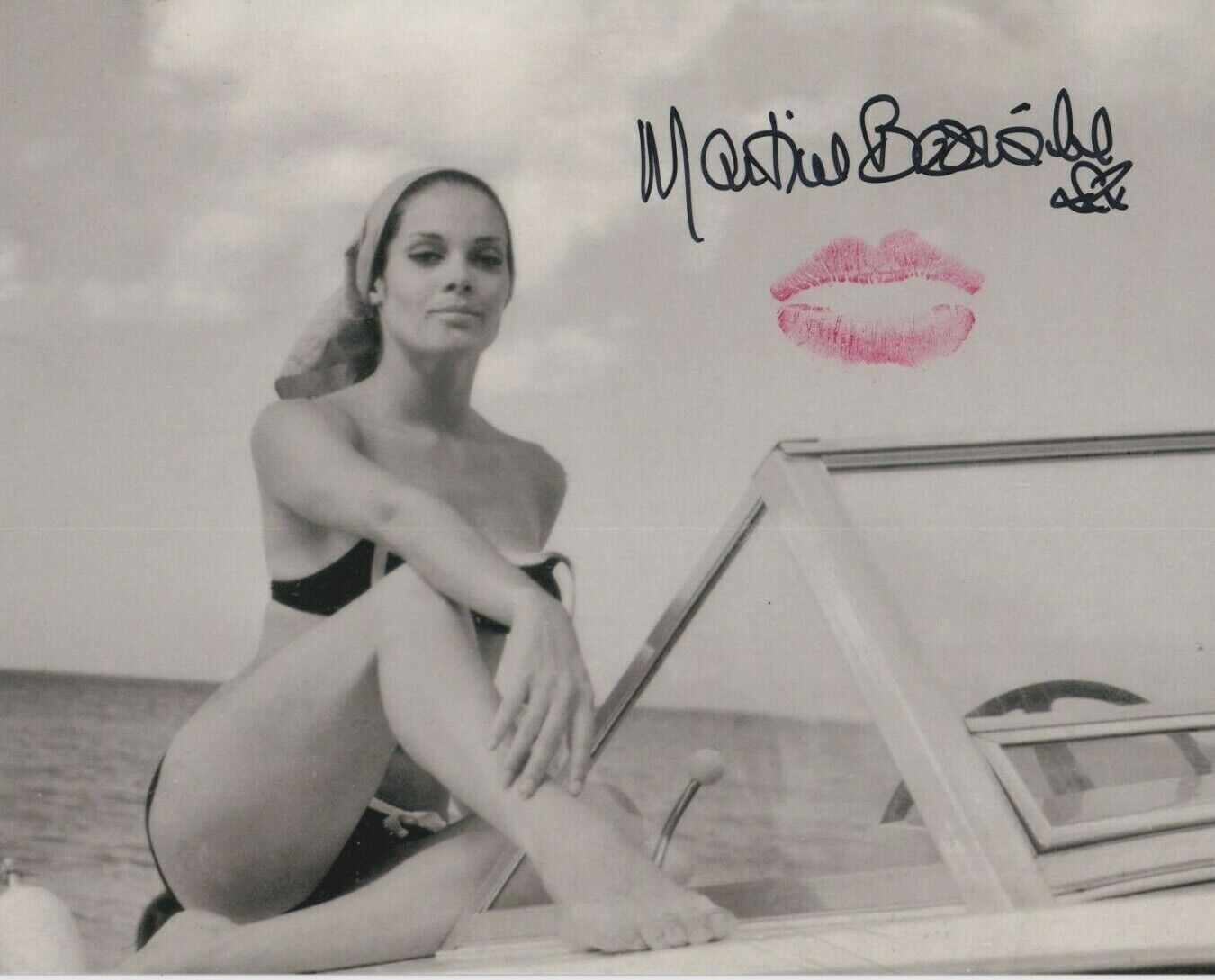 Martine Beswick Photo Poster painting signed i/p with Authentic Lipstick Kiss! James Bond K147