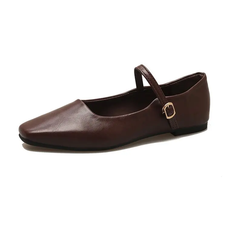 Querysynth shoes for women shoes 2025 Spring New Fashion Style Mary Jane Temperament Commuter Single Shoes Fairy Flat Heeled Small Leather Shoes