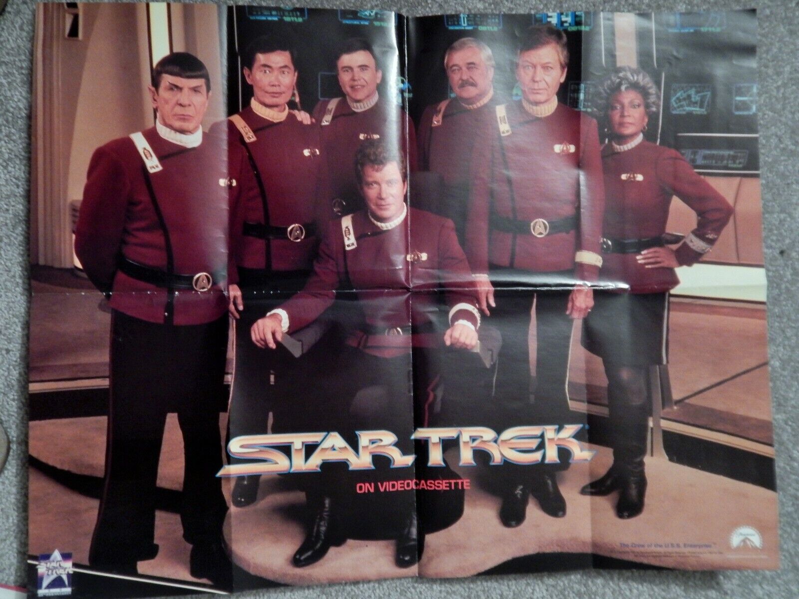 STAR TREK (VIDEO DEALER 24 X 17 POSTER, 1990S) NICE GROUP Photo Poster painting ORIGINAL STARS