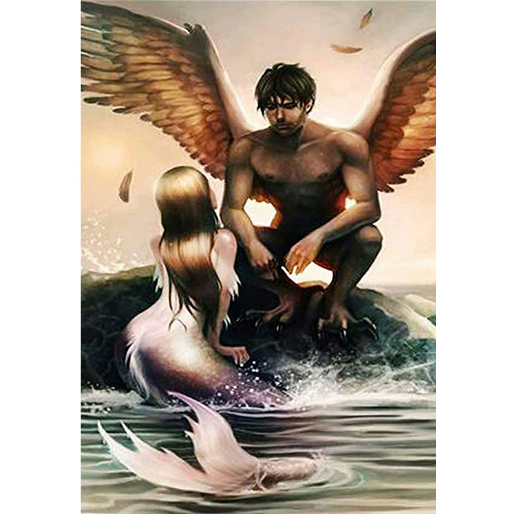 

40*50CM - Round Drill Diamond Painting - Beauty Fish Love, 501 Original