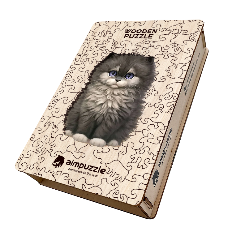 Grey Kitten Wooden Jigsaw Puzzle