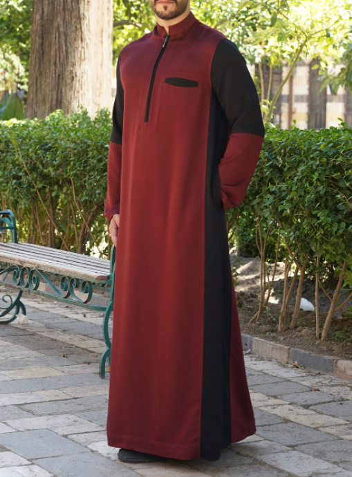 Men's casual fashion red robe