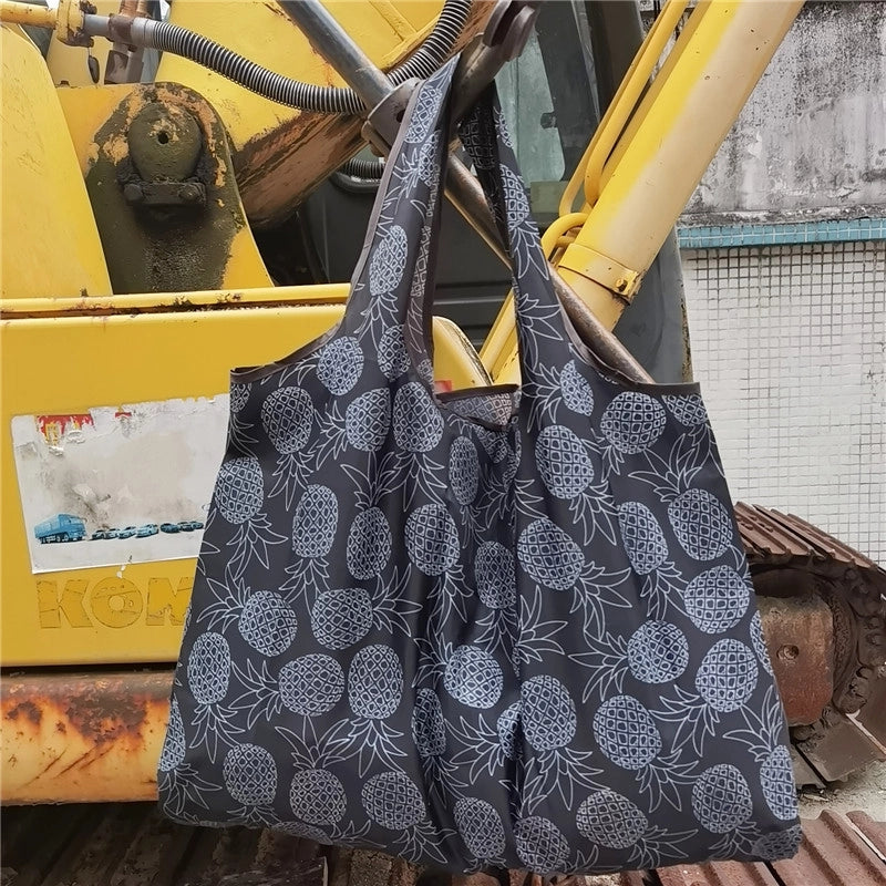 Spot Japanese Printed Environmental Bag Large 210T Supermarket Folding Shopping Bag Thickened Tote Bag Shopping Bag