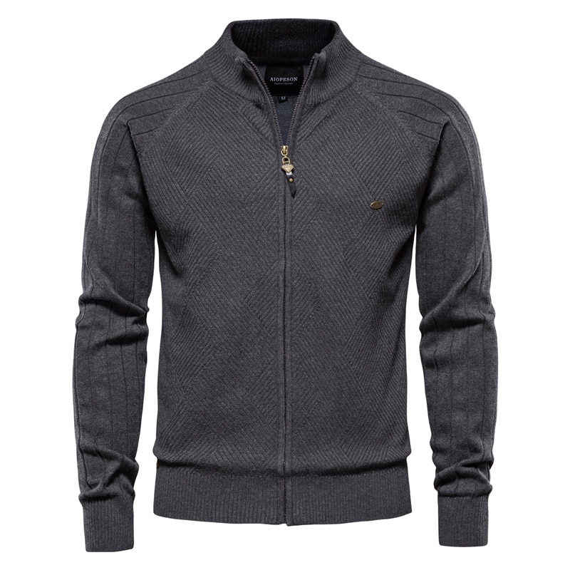 Men's Casual Quality Cotton Zipper Cardigan Knitted Jacket | ARKGET