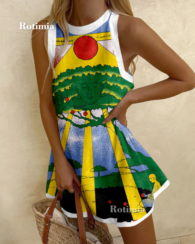Chic Print Mini Dress