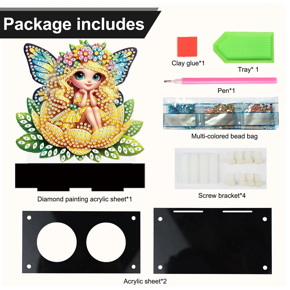 5D DIY Flower Fairy Diamond Art Mini Candle Holder for Aromatherapy Art Crafts