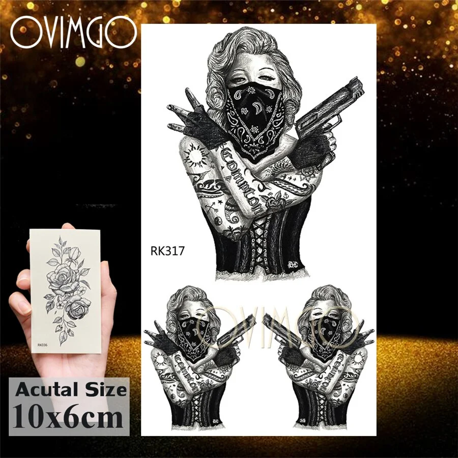 Sdrawing Sexy Kiss Haert Star Temporary Tattoos Paste Paper Body Art Arm Beck Fake Tatoo For Men Women Disposable Tattoo Sticker