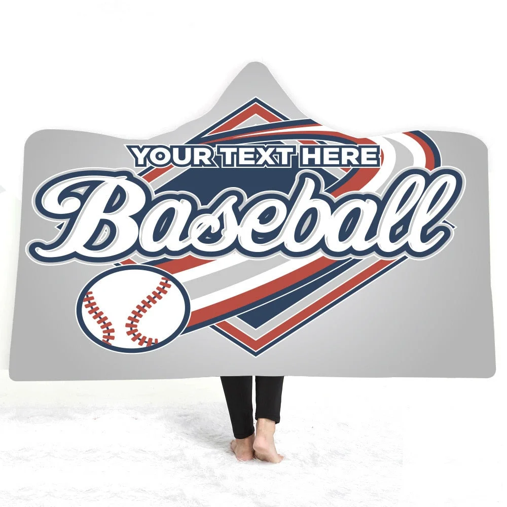 Hooded Blanket 3D Printed Baseball For Home Sofa Sherpa Fleece Hoodie Blanket Microfiber Throw Blanket For Adults Drop Shipping