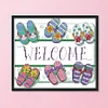 Welcome-14CT Stamped Cross Stitch Kit(21*18cm)