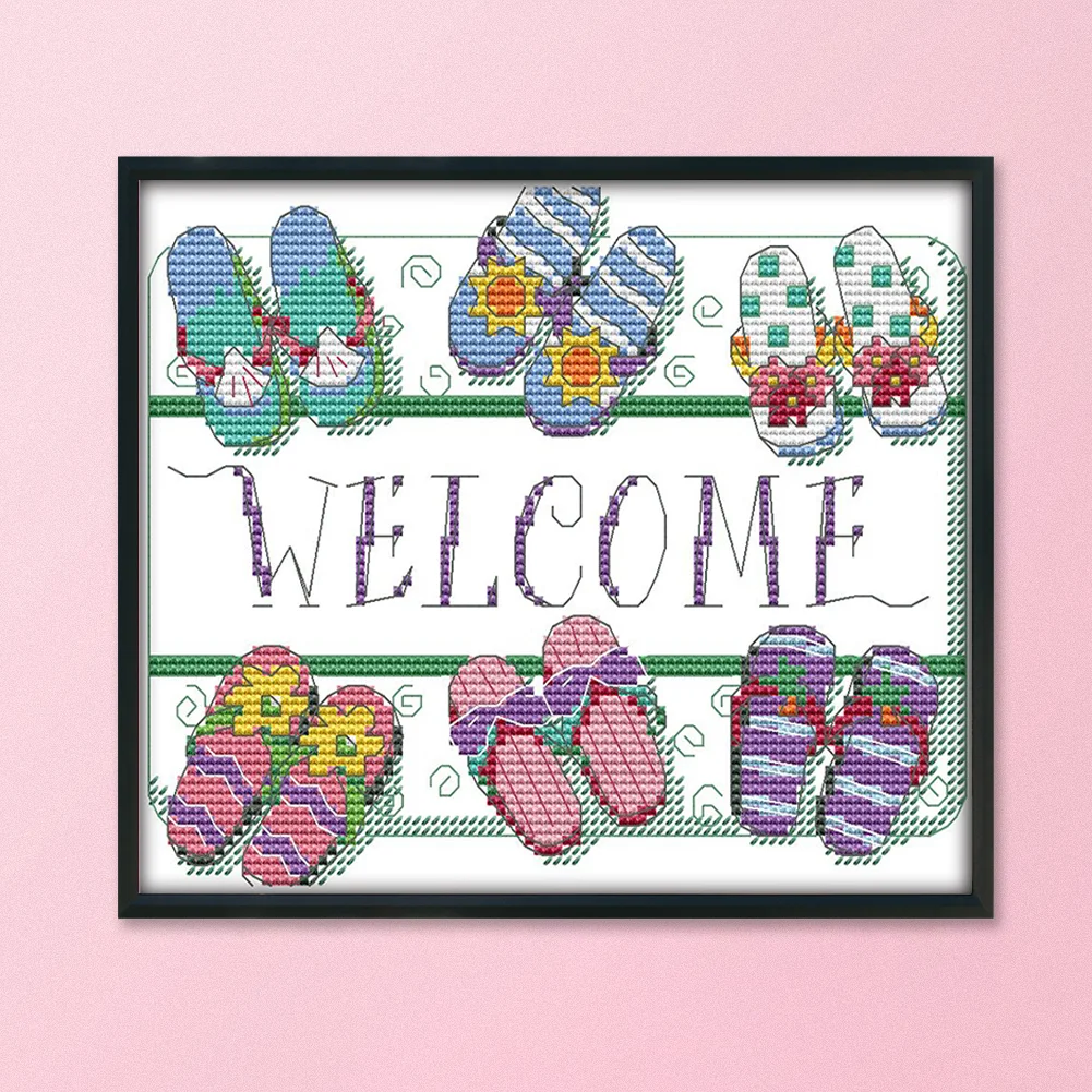 14ct Stamped Cross Stitch - Welcome(21*18cm)