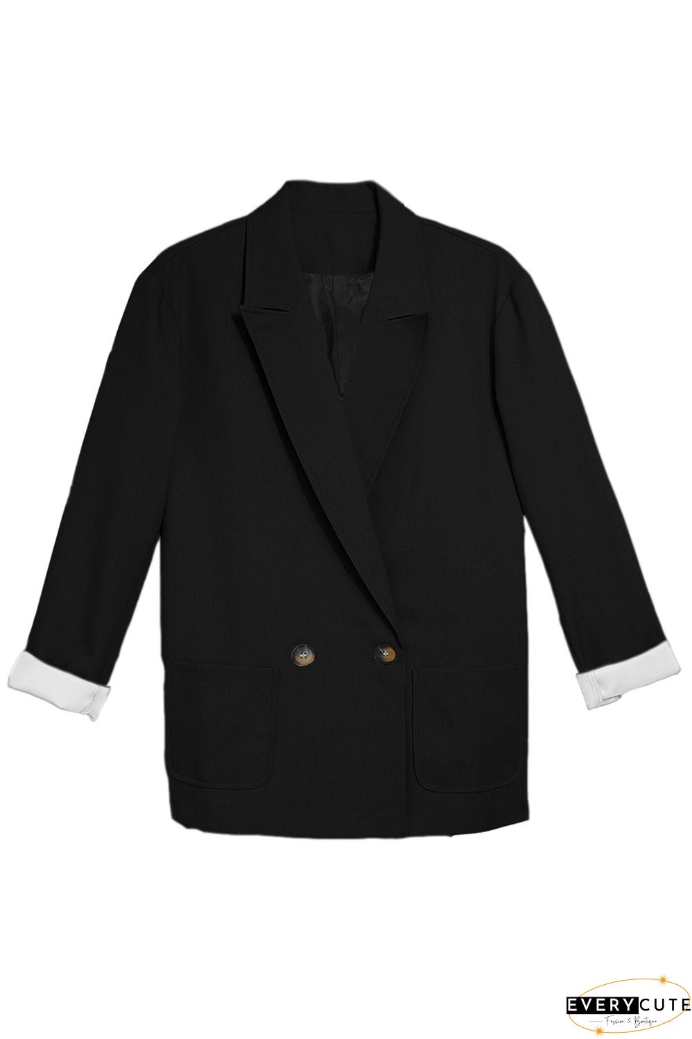 Solid Color Long Sleeve Blazer