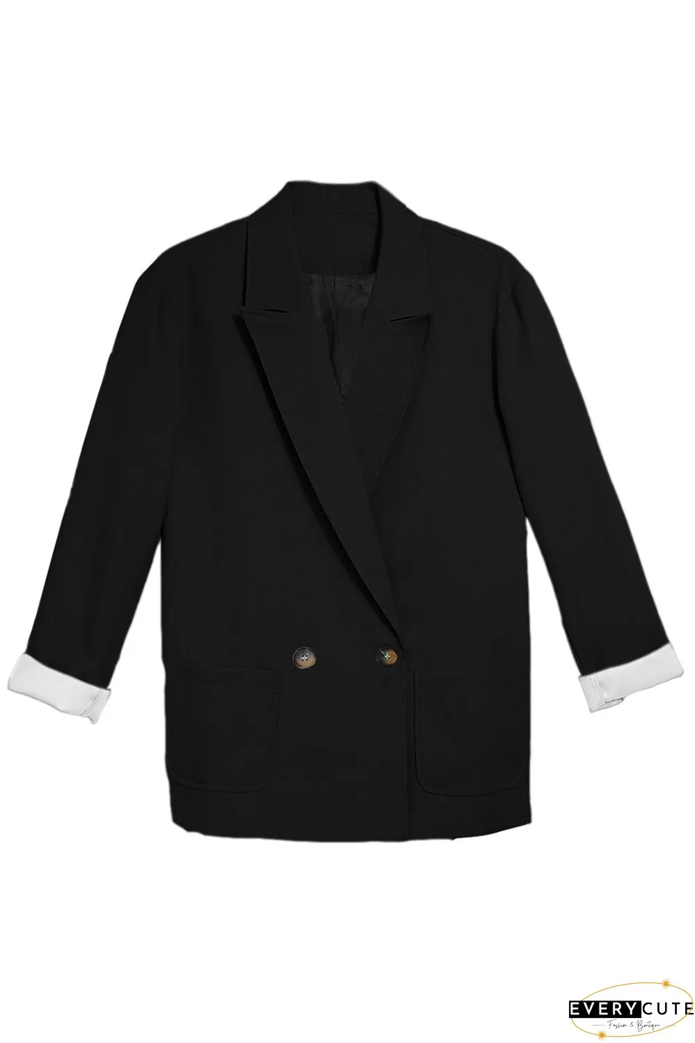 Solid Color Long Sleeve Blazer