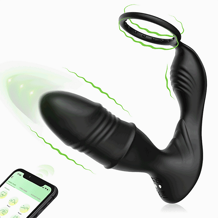 pearlsvibe -  Pearlsvibe Mason Cock Ring Prostate Massager With APP Controlled 9 Telescopic Vibration