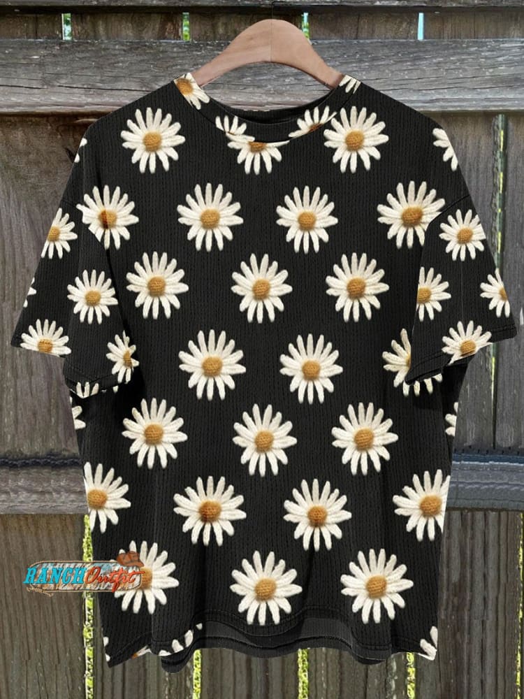 Vintage Flower Daisy Print T-Shirt Multicolor / S