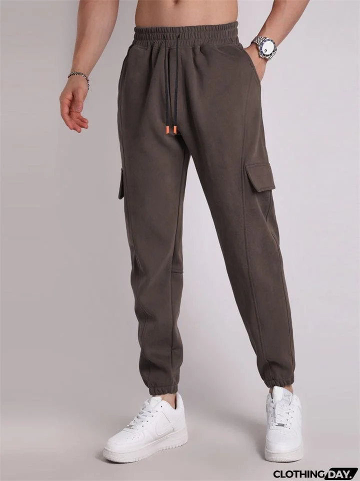Trendy Extra Loose Multi-Pocket Drawstring Pants for Men