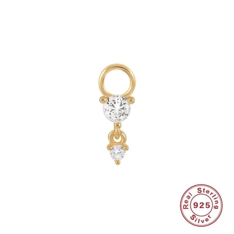 1 Piece 10mmKS115067-Z Sterling Silver Zircon Geometric Pendant Jewelry Accessories