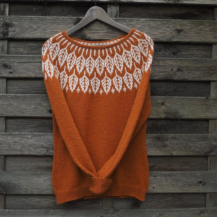 Vintage Icelandic Knitted Jacquard Sweater (Unisex)