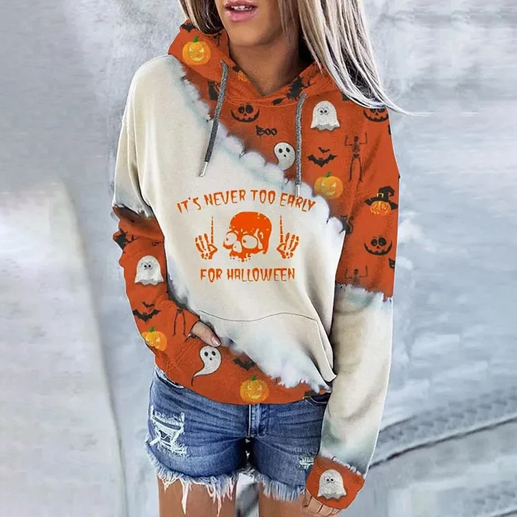 VChics Women's Printed Drop Shoulder Pocket Hoodie