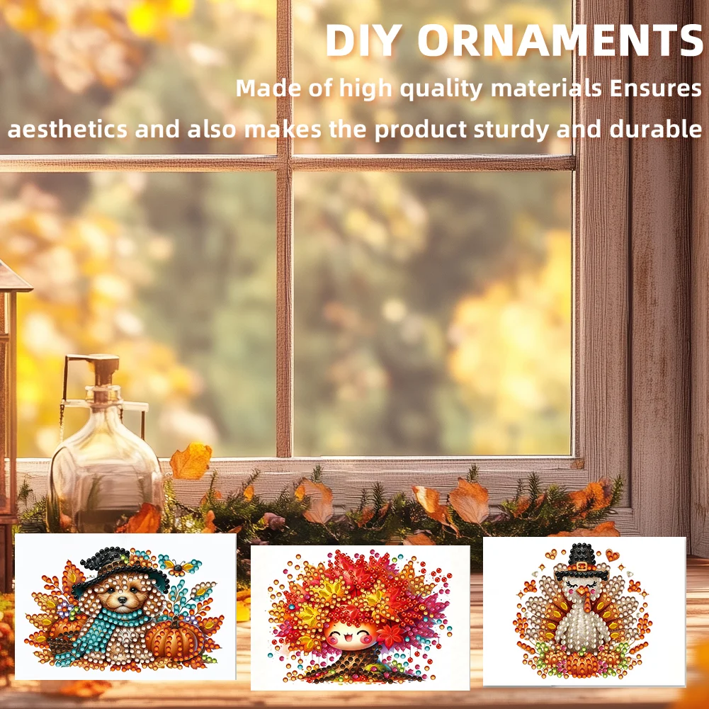 10pcs DIY Diamond Painting Crystal Scratch Card Party Gift Card (Thanksgiving)