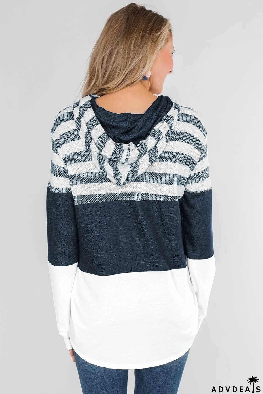 Color Block Drawstring Hoodie