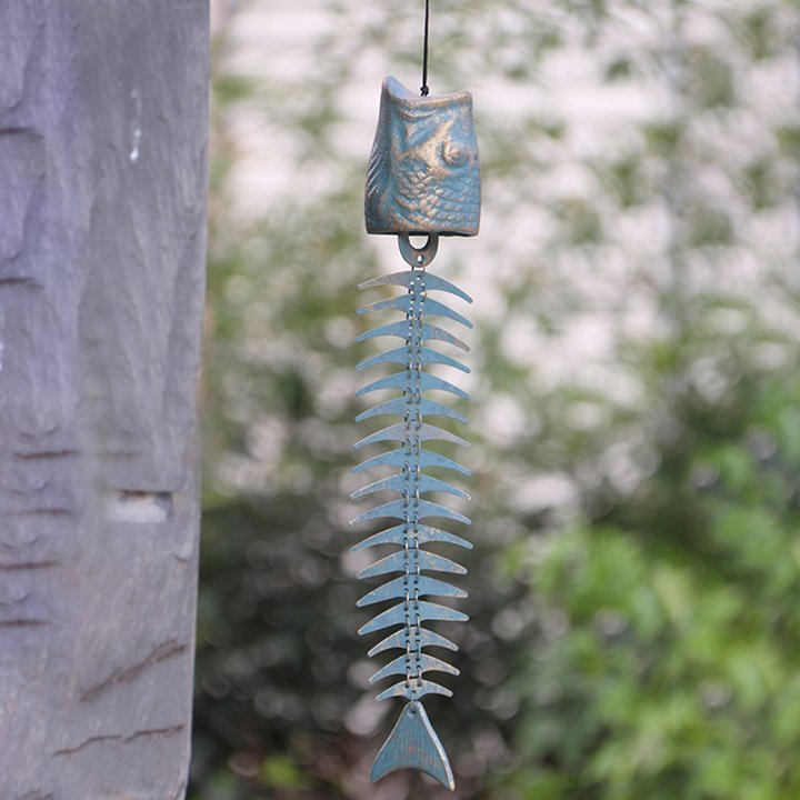 Retro Fishbone Windchime Home Graden Decoration - tree - Codlins