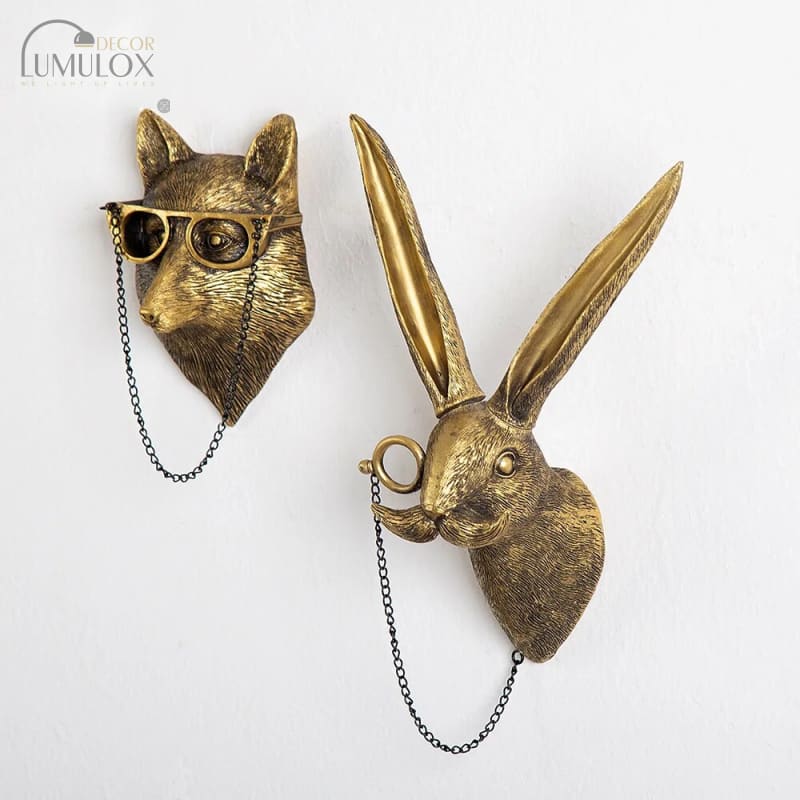 G Decor Ornamental Gold Animal Heads Resin Wall Hook By G Decor