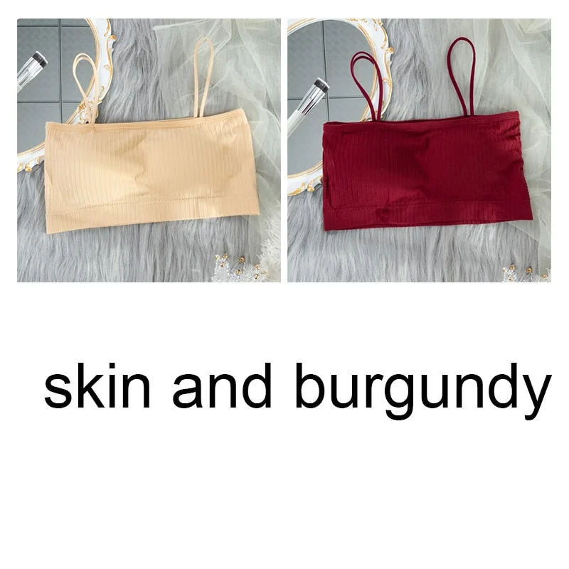 Women's Tube Top Invisible Bra Sexy Bandeau Strapless Top Underwear Streetwear Crop Top Seamless Sexy Lingerie Tops 1/2Pcs