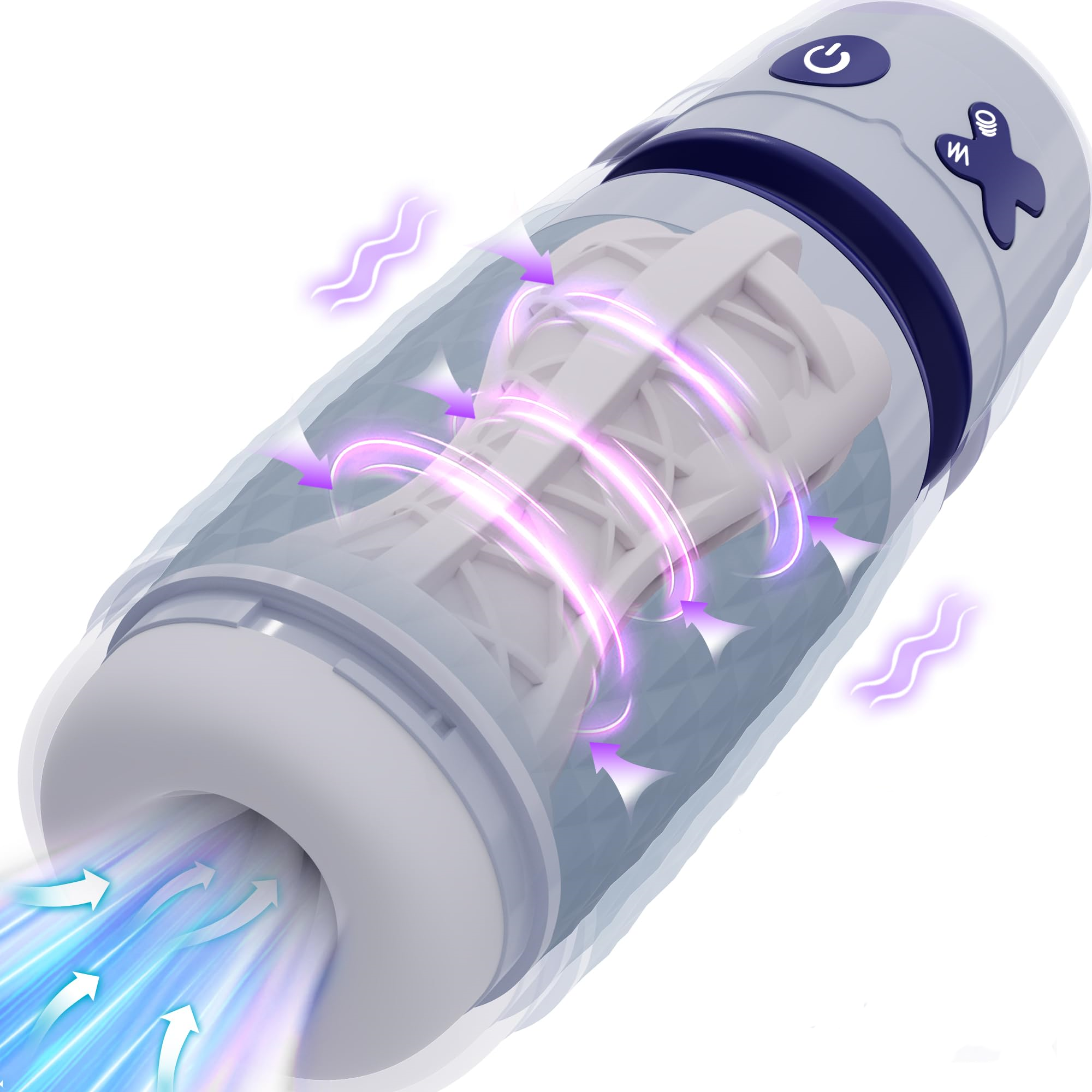 Male Sex Toys Blowjob Penis Stroker With 3 Suctions & 4 Vibrations - Rose Toy