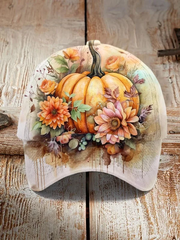 Women's Fall Floral Pumpkin Vintage Hat