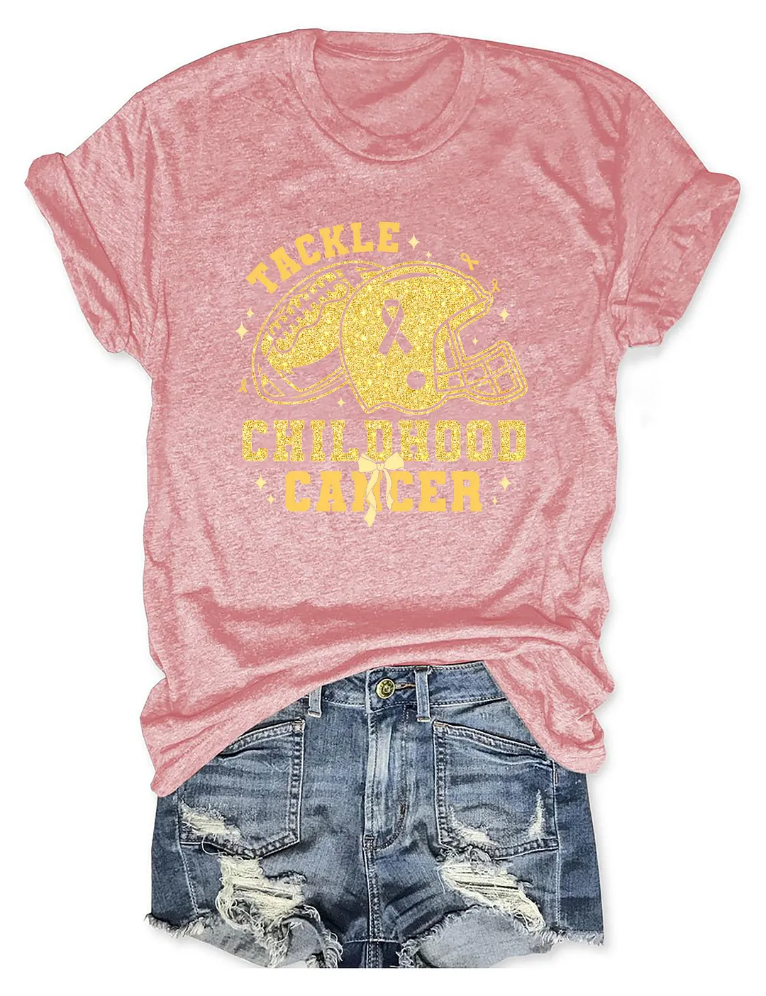 Tackle Childhood Cancer Football T-shirt