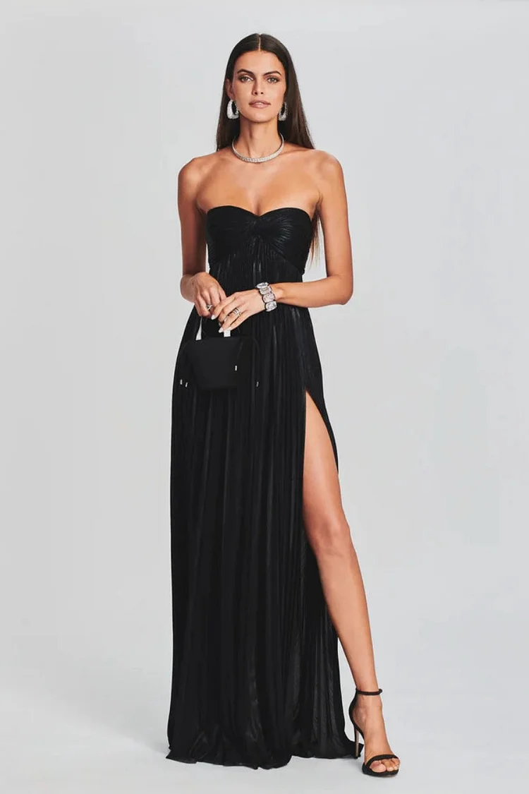 Sophisticated Knotted Slit Evening Gown