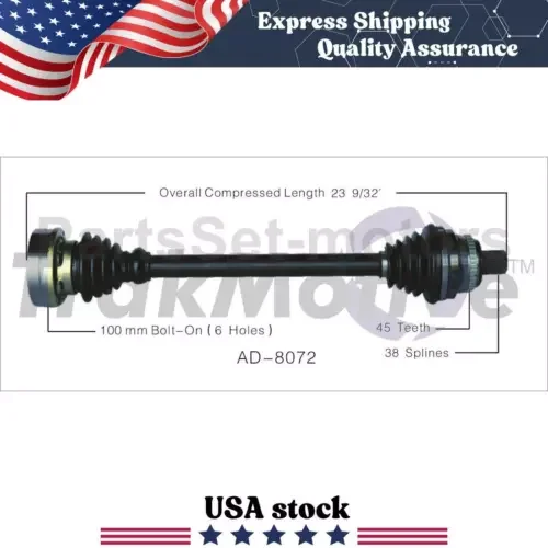 Dronehint TrakMotive 1X Front Left CV Axle Shaft For Audi Coupe Quattro 1990-1991 (For: Audi Sport) Parts