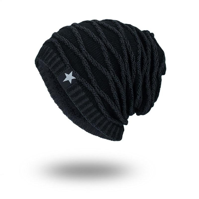 Star Patch Thermal Lined Knit Beanie in  mildstyles