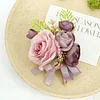 10PCS Wedding Bridal Groom Catering Ceremony Guests Corsage Boutonniere Wrist Bouquet Artificial Flower