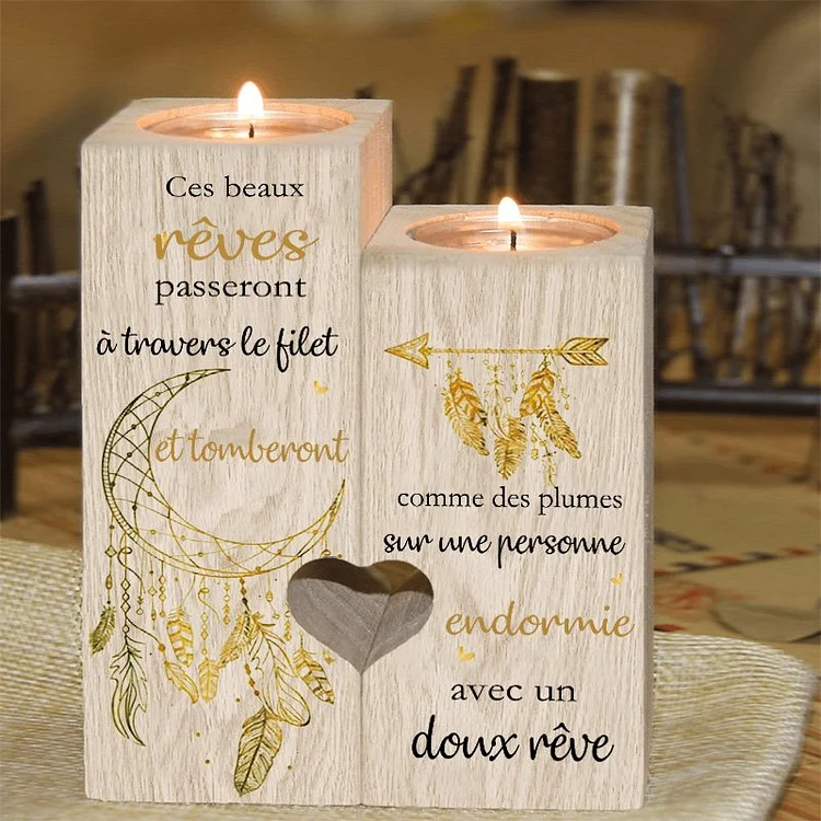 Dreamcatcher Wooden Candlesticks without candle