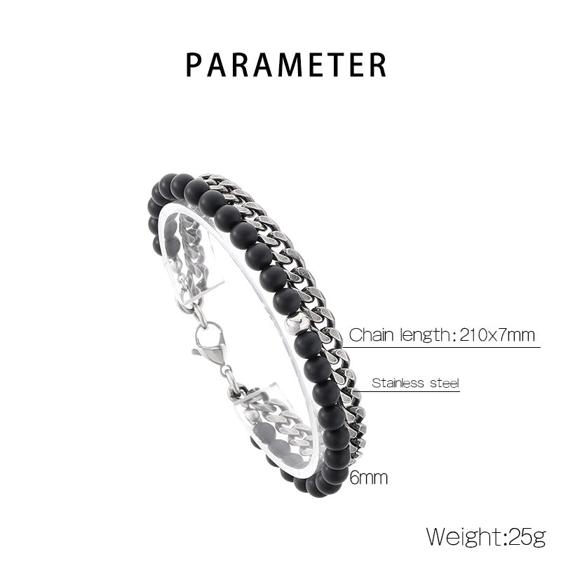 Minimalist Round 304 Stainless Steel Beaded Chain Cuban Link Chain Curb Chain Bracelets In Bulk